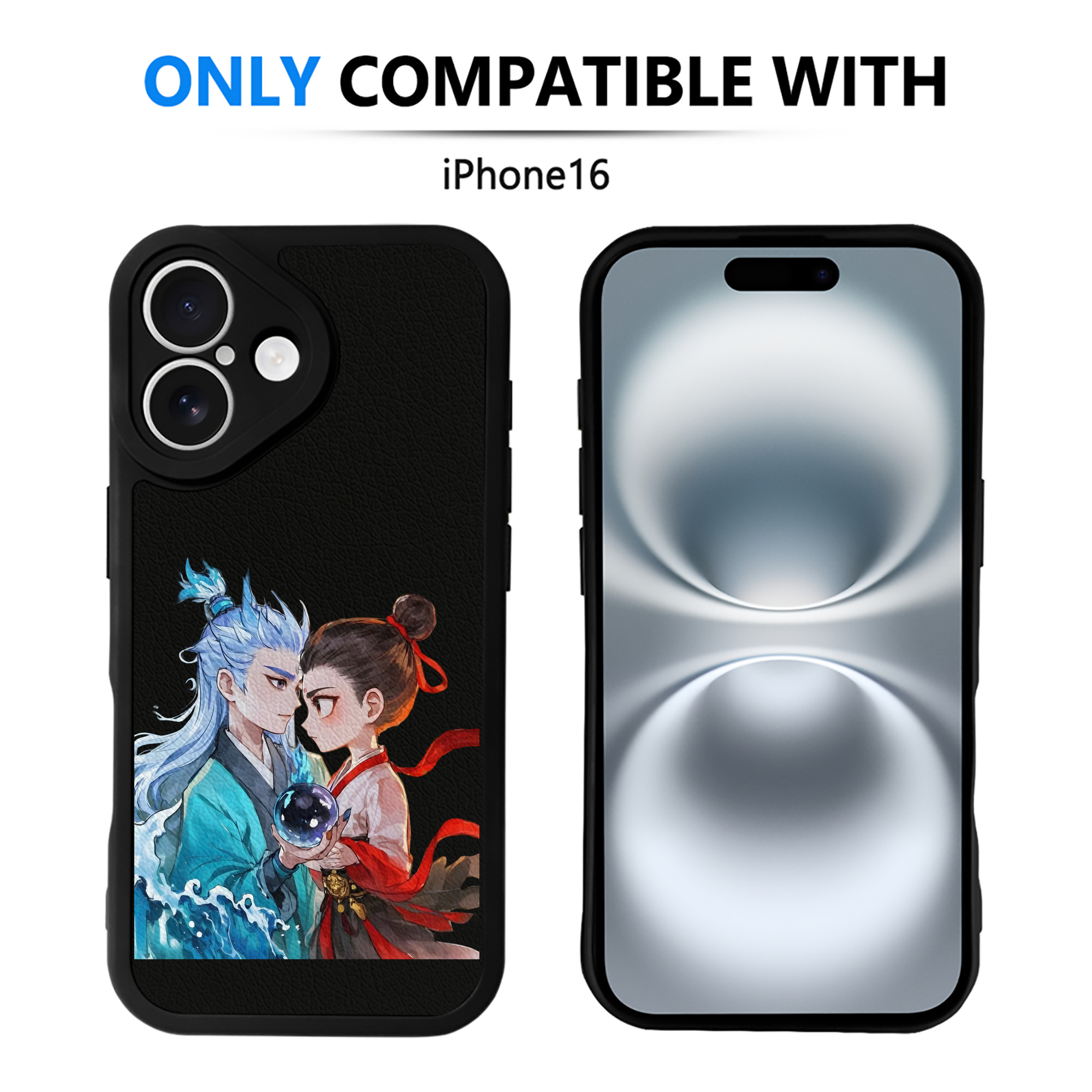 （画像用） Ne Zha 2 ナタ 魔童の大暴れ 【iPhone 16シリーズ対応】シリコンスマホケース（レザー調） 材質：シリコン